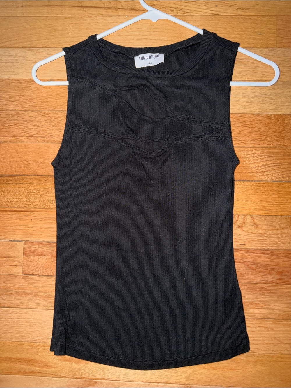 LNA clothing Black Sleeveless Ribbed Tank